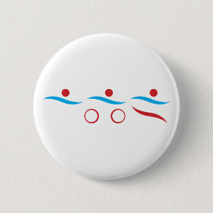 Triathlon modern cool logo button