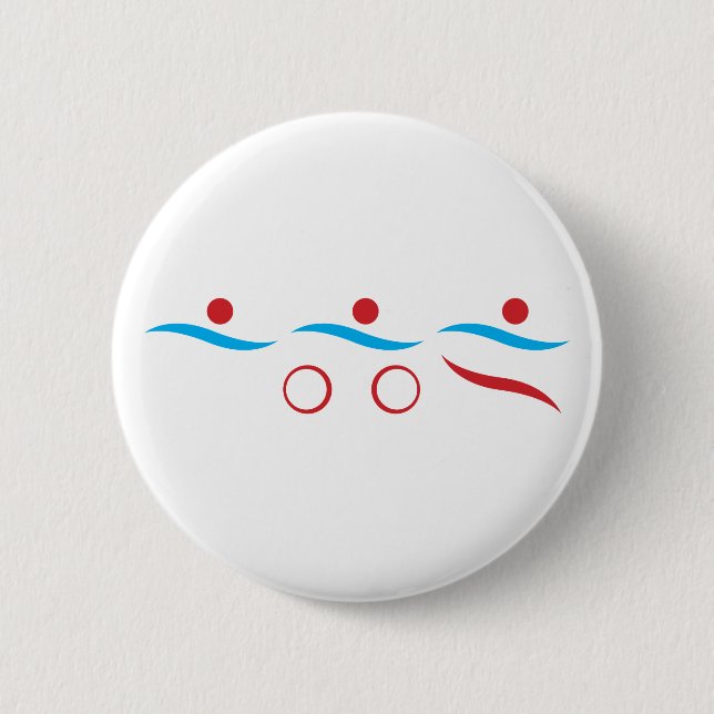 Triathlon modern cool logo button (Front)