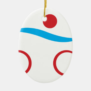 Triathlon modern cool logo ceramic ornament