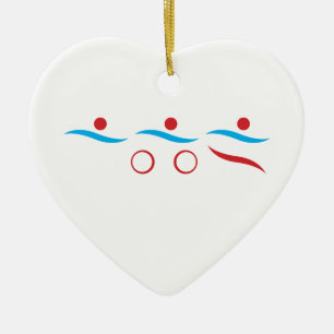 Triathlon modern cool logo ceramic ornament