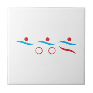 Triathlon modern cool logo ceramic tile
