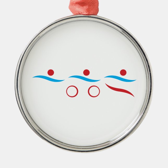 Triathlon modern cool logo metal ornament (Front)