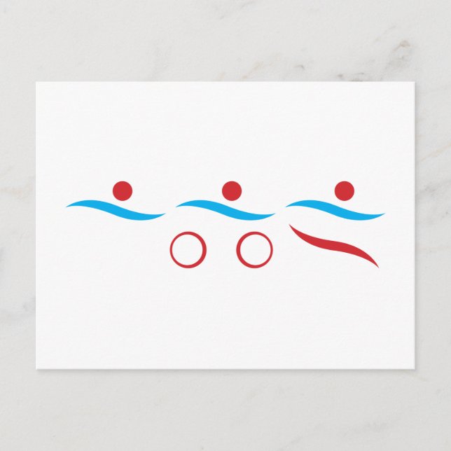 Triathlon modern cool logo postcard (Front)
