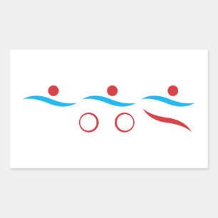 Triathlon modern cool logo rectangular sticker