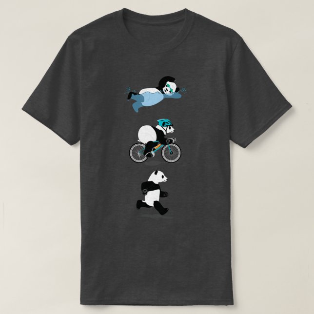 Triathlon Panda Orange T-Shirt (Design Front)