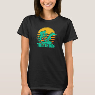Triathlon Retro Bicycle Sunset Triathlon Bike T-Shirt
