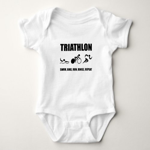 Triathlon Rinse Repeat Baby Bodysuit