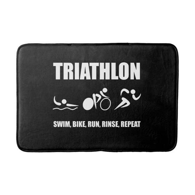 Triathlon Rinse Repeat Bathroom Mat (Front)