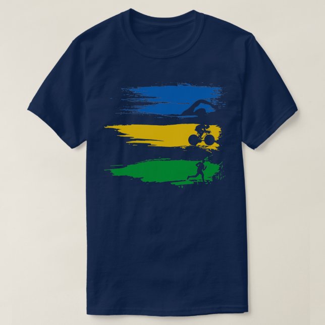 Triathlon Running Triathletes Competition Athletes T-Shirt (Design Front)