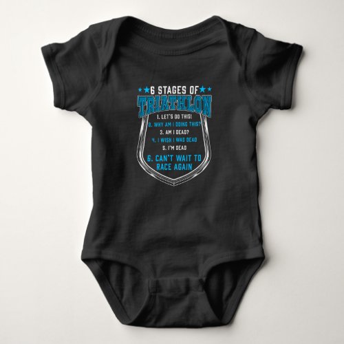 Triathlon Stages Triathlete Runner Swimmer Biker Baby Bodysuit