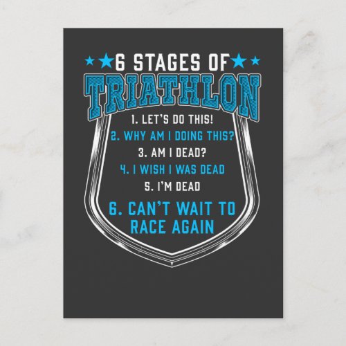 Triathlon Stages Triathlete Runner Swimmer Biker Postcard