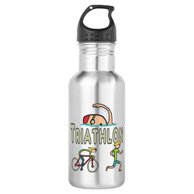 Triathlon Stainless Steel Water Bottle (Front)