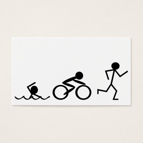 Triathlon Stick Figures Business Cards