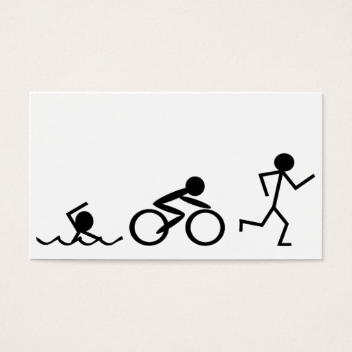 Customizable Triathlon Stick Figures Business Cards