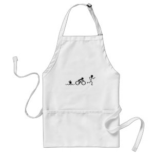 Triathlon Stick Figures Adult Apron