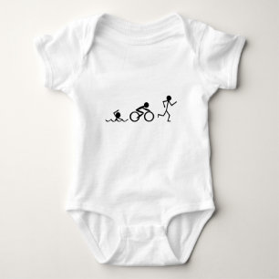 Triathlon Stick Figures Baby Bodysuit