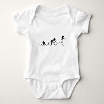 Triathlon Stick Figures Baby Bodysuit by CuteLittleTreasures at Zazzle