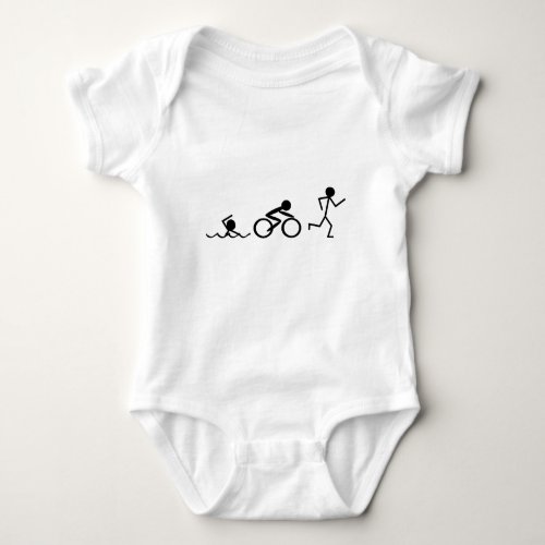 Triathlon Stick Figures Baby Bodysuit