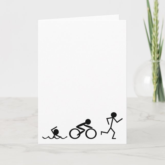 Triathlon Stick Figures Card (Front)