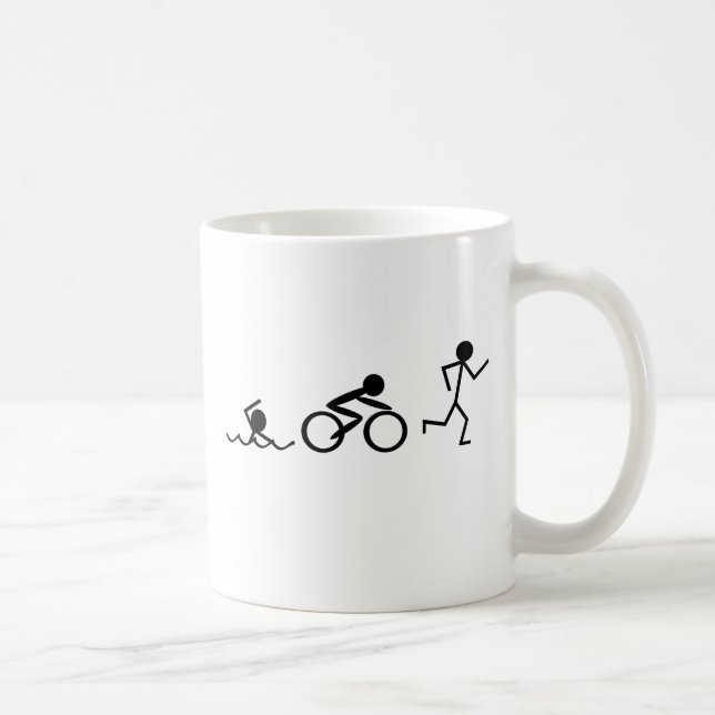 Triathlon Stick Figures Coffee Mug (Right)