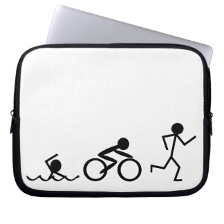 Triathlon Stick Figures Laptop Sleeve