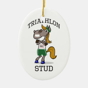 Triathlon Stud Ceramic Ornament
