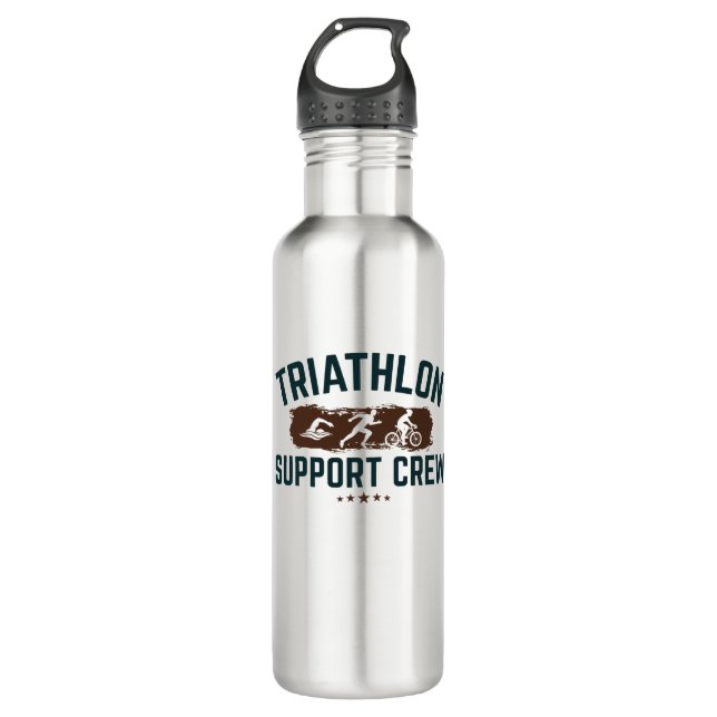 Triathlon Support Crew Family Coach Stainless Steel Water Bottle (Front)