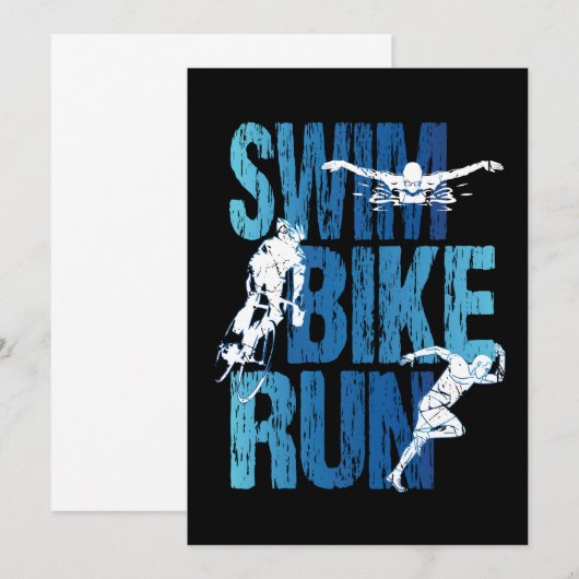 Triathlon - Swim Bike Run (Front/Back)