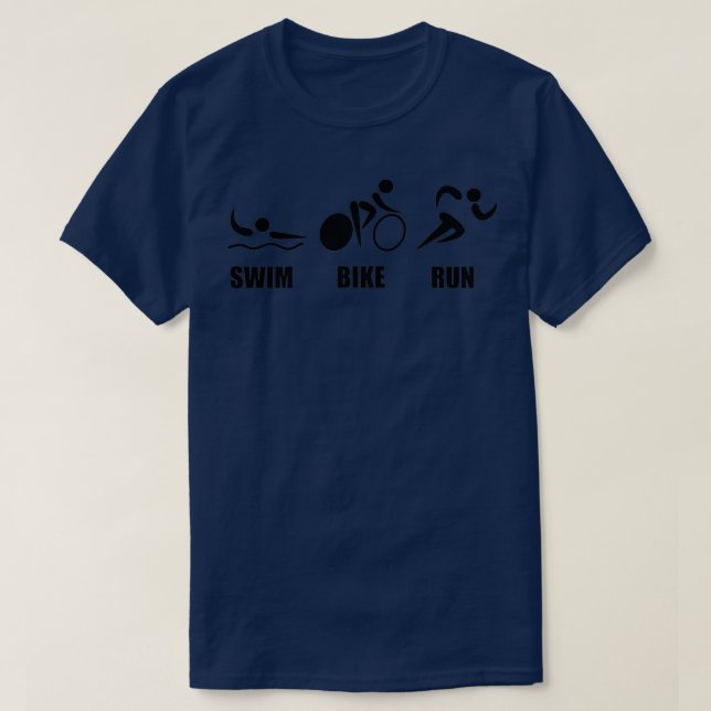 Triathlon Swim Bike Run 26 T-Shirt (Design Front)