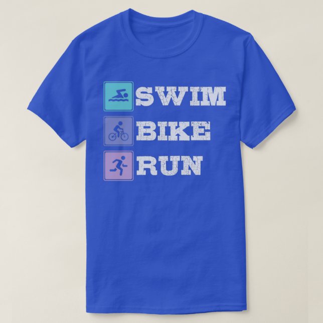 Triathlon Swim Bike Run 34 T-Shirt (Design Front)