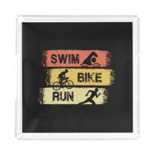 Triathlon - Swim Bike Run Acrylic Tray