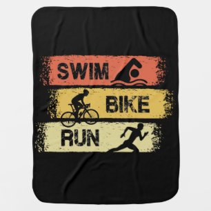 Triathlon - Swim Bike Run Baby Blanket