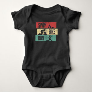 Triathlon - Swim Bike Run Baby Bodysuit