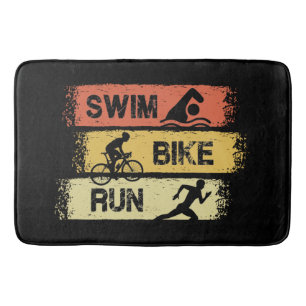 Triathlon - Swim Bike Run Bath Mat