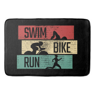 Triathlon - Swim Bike Run Bath Mat
