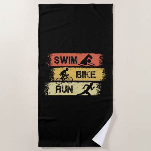 Triathlon _ Swim Bike Run Beach Towel
