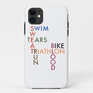 Triathlon Swim Bike Run Blood Sweat Tears iPhone 11 Case