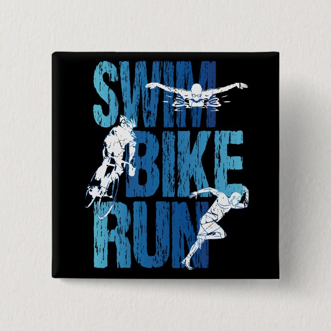 Triathlon - Swim Bike Run Button (Front)