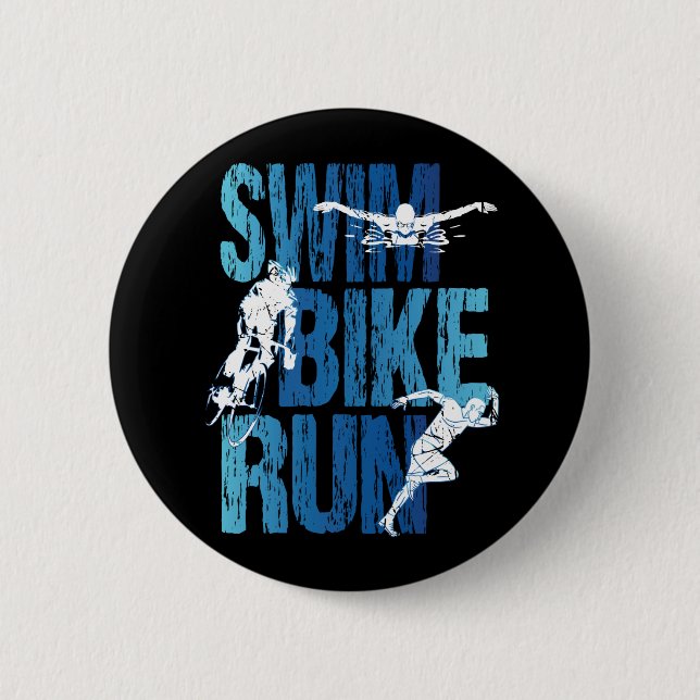 Triathlon - Swim Bike Run Button (Front)