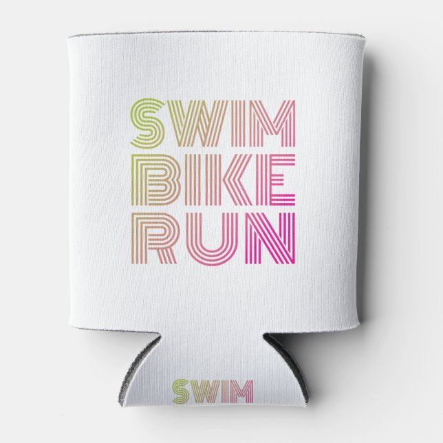 Triathlon swim bike run can cooler (Front)
