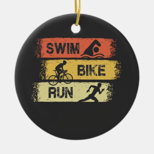 Triathlon _ Swim Bike Run Ceramic Ornament