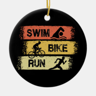 Triathlon - Swim Bike Run Ceramic Ornament