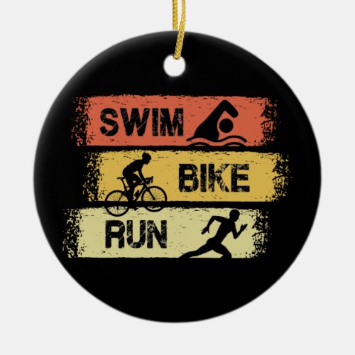 Triathlon _ Swim Bike Run Ceramic Ornament