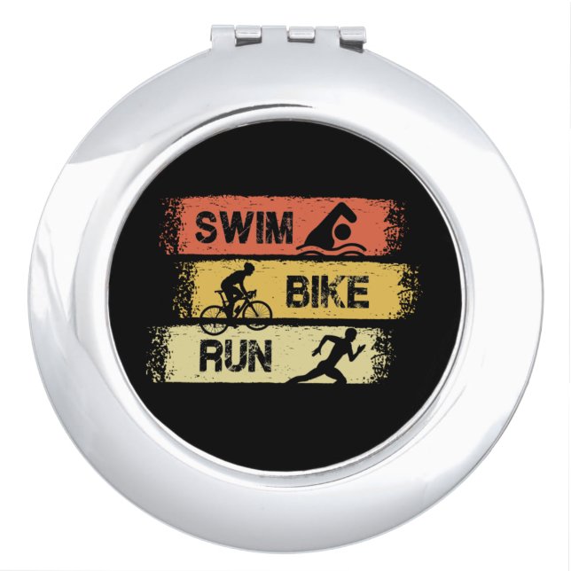 Triathlon - Swim Bike Run Compact Mirror (Front)