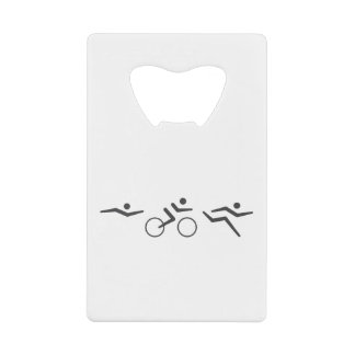 Triathlon swim bike run credit card bottle opener