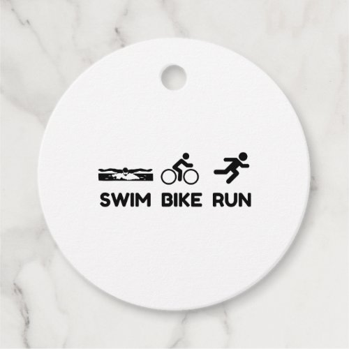 Triathlon Swim Bike Run Favor Tags