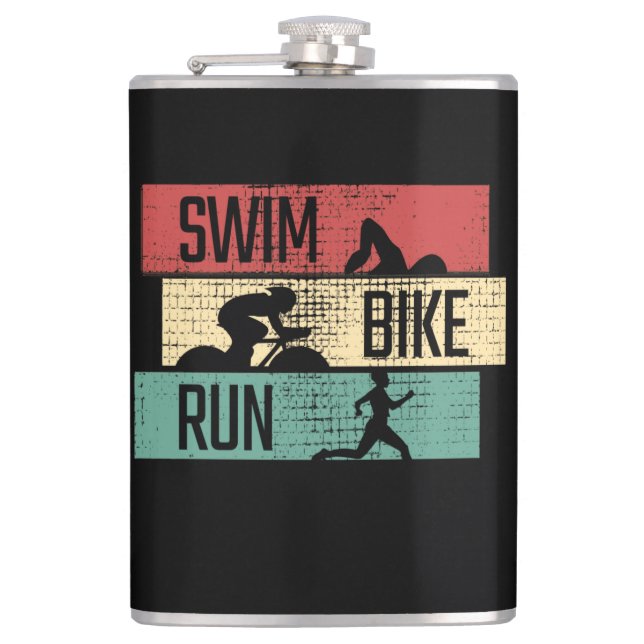 Triathlon - Swim Bike Run Flask (Front)
