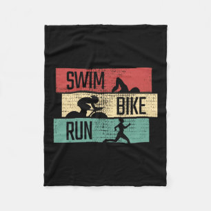 Triathlon - Swim Bike Run Fleece Blanket