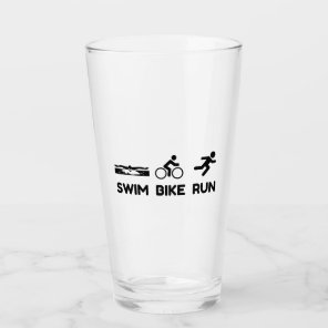 Triathlon Swim Bike Run Glass