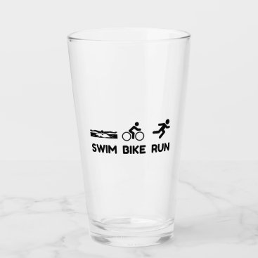 Triathlon Swim Bike Run Glass